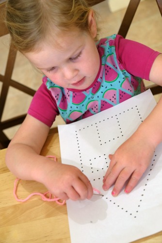 Kids hand sewing